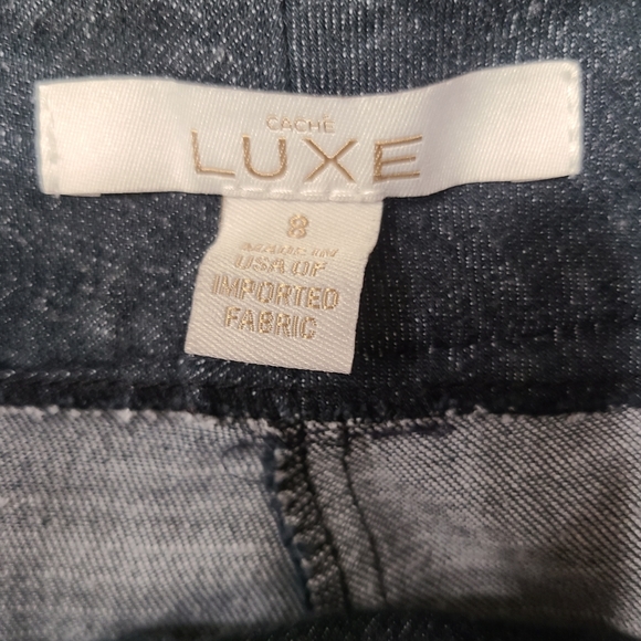 ✨️Cache Lux Wide Leg Dress Pants Gold Accents sz 8 - Picture 10 of 12